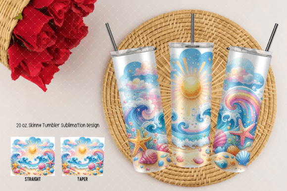 Download Colorful Summer Beach Tumbler PNG - Beach tumbler png Collection