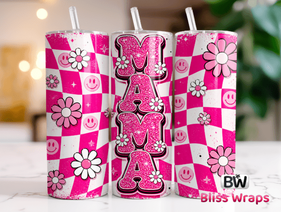 Download Mama Pink Retro Tumbler Wrap PNG - Premium Bundle