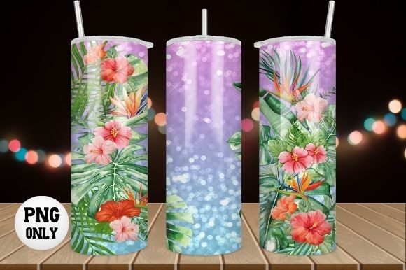 Download Tropical Flower Tumbler Wrap Sublimation - Premium Bundle