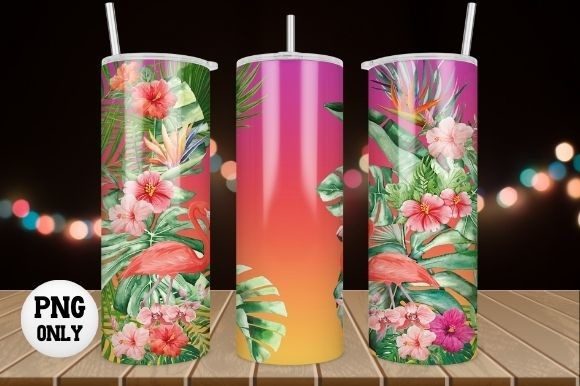 Download Tropical Flower Tumbler Wrap Sublimation - Premium Resources