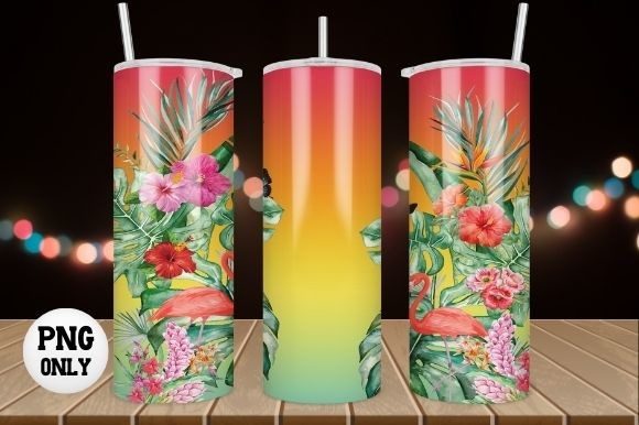 Download Tropical Flower Tumbler Wrap Sublimation - Premium Resources